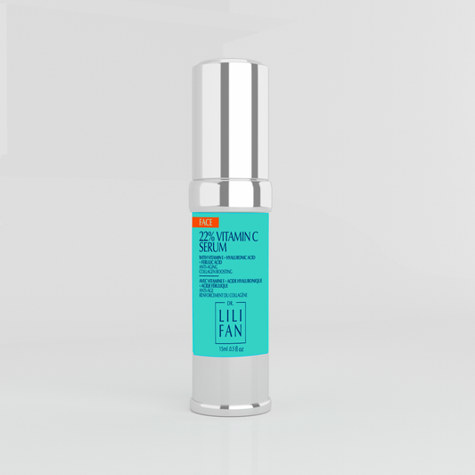 A bottle of Vitamin C Serum on a white background.
