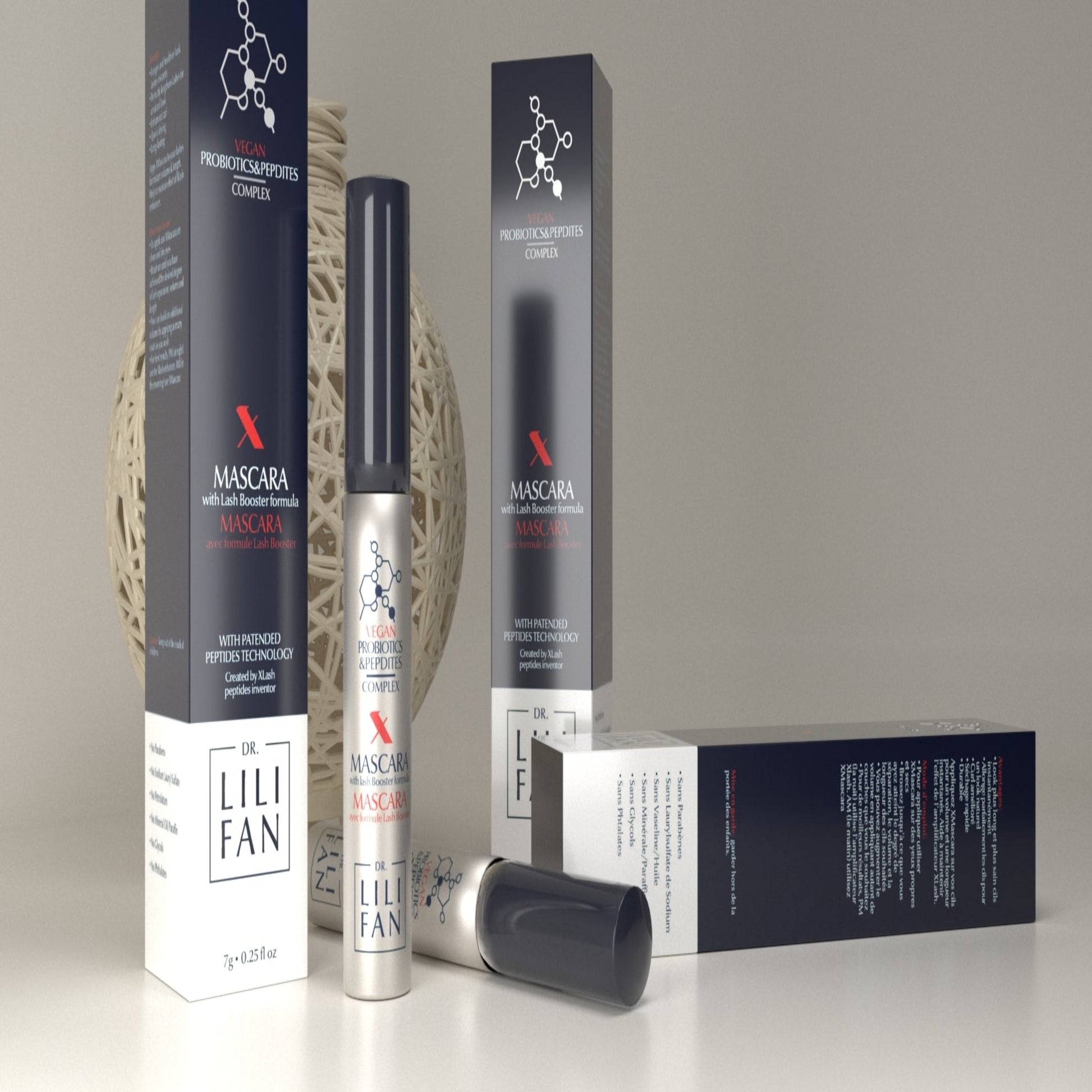 A tube of xmascara with its box